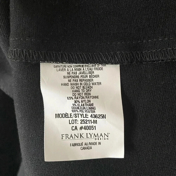 FRANK LYMAN | Black Peplum High-Low Ruffled Leather Trim Neckline Jacket Size 2 - Picture 7 of 7